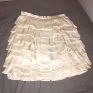 Timo Weiland 100% Silk White Ruffled Loop Skirt